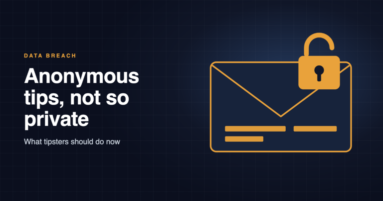 Envelope with an open padlock on a dark background